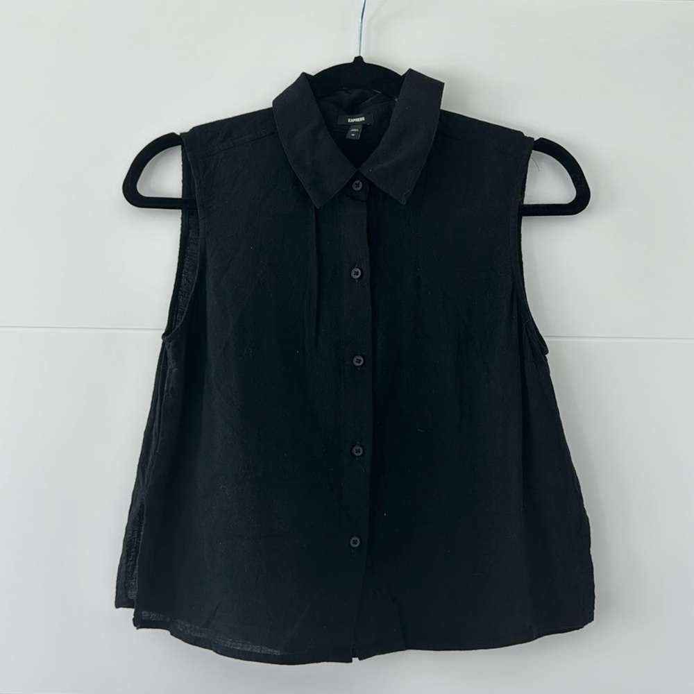 Linen button-up tank